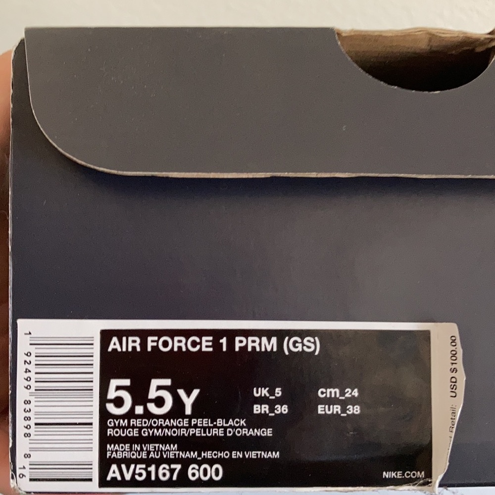 Used Nike Youth Air Force 1 '07 PRM 3 Size 5.5Y - Picture 7 of 8